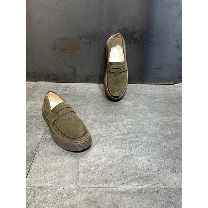 Men's Shoes, Spring and Autumn New Matte Leather One-pedal Versatile Thick-soled Men's Doudou Shoes Bc