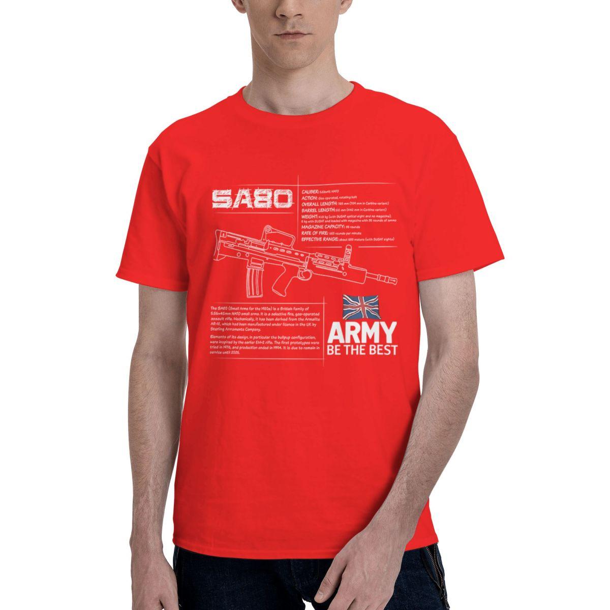 British Army SA80 Rifle Spec 100 Cotton Casual Breathable Confortable Clothes Short Sleeve TShirt Mens Gifts S