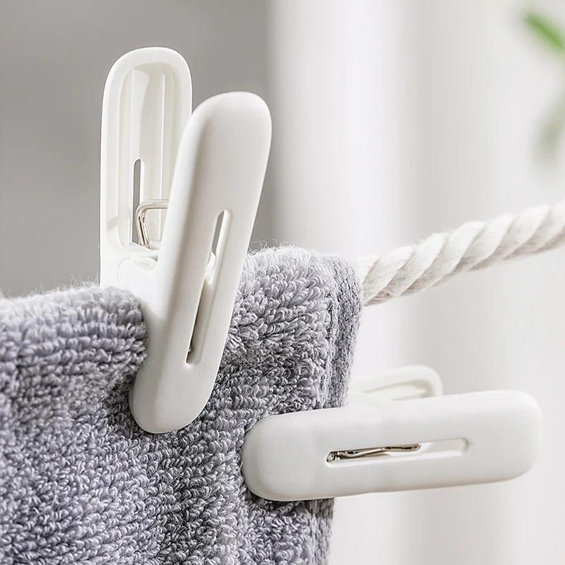 12pcs/set Clothes Pegs Fixed Windproof Clip Laundry Clips Hanging Rope Multifunctional Windproof Towels Socks Clothespin Hangers