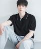 DRAW FIT Contrast Half Collar Knit [Black]