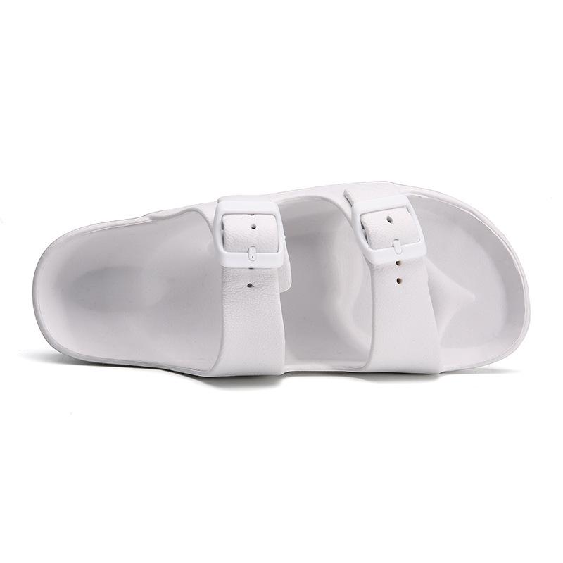 Double Buckle Adjustable EVA Sandals - Comfortable Arch Support, Waterproof, Flat Heel, Open Toe, Casual Style, Solid Color, No Printing