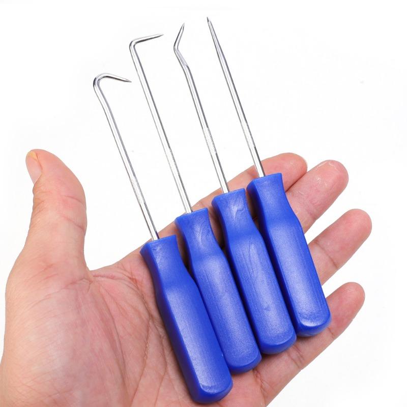 4 buc/set cârlig de etanșare ulei universal auto separare fire mini siguranțe portabile instrumente de dezasamblare mâner albastru cârlig de etanșare ulei vrac