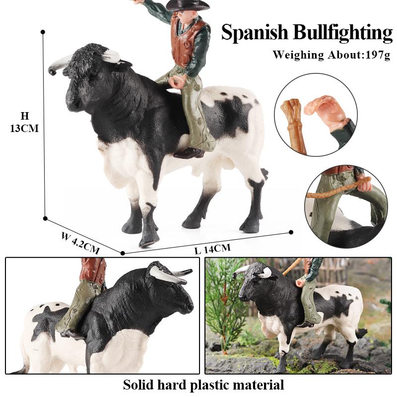Oenux Zwierzęta Gospodarskie Walki Byków Kowboj Symulacja Drób Bydło Cielę Byk Wół Kolekcja Figurek Akcji Model Pvc Zabawka Prezent dla Dzieci