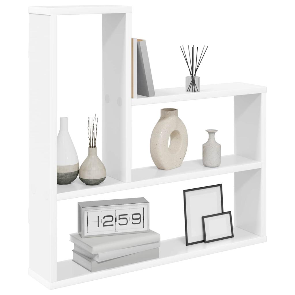 Wall Shelf White 60 X 11 X 60 Cm Engineered Wood