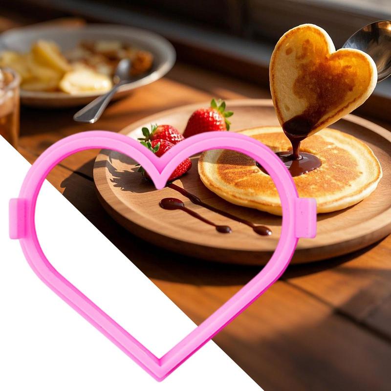 Egg Ring Mold Heart Pancake Ring Heart Mold Silicone Non-stick Griddle Cake Mould Shapers Makes Perfect Shaped Egg