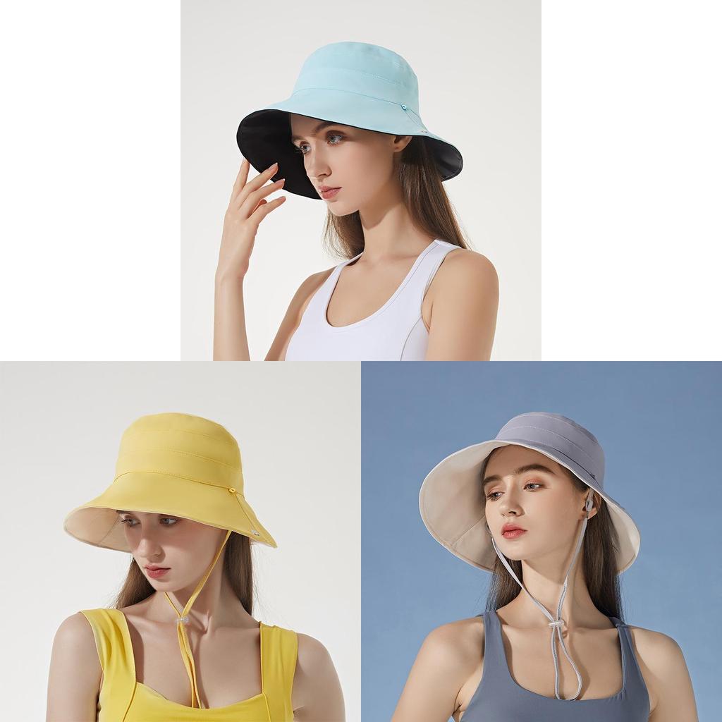 Ice Silk Sun Hat For Women With Wide Brim Uv Protection Summer Fishing Cap Sunshade Accessory