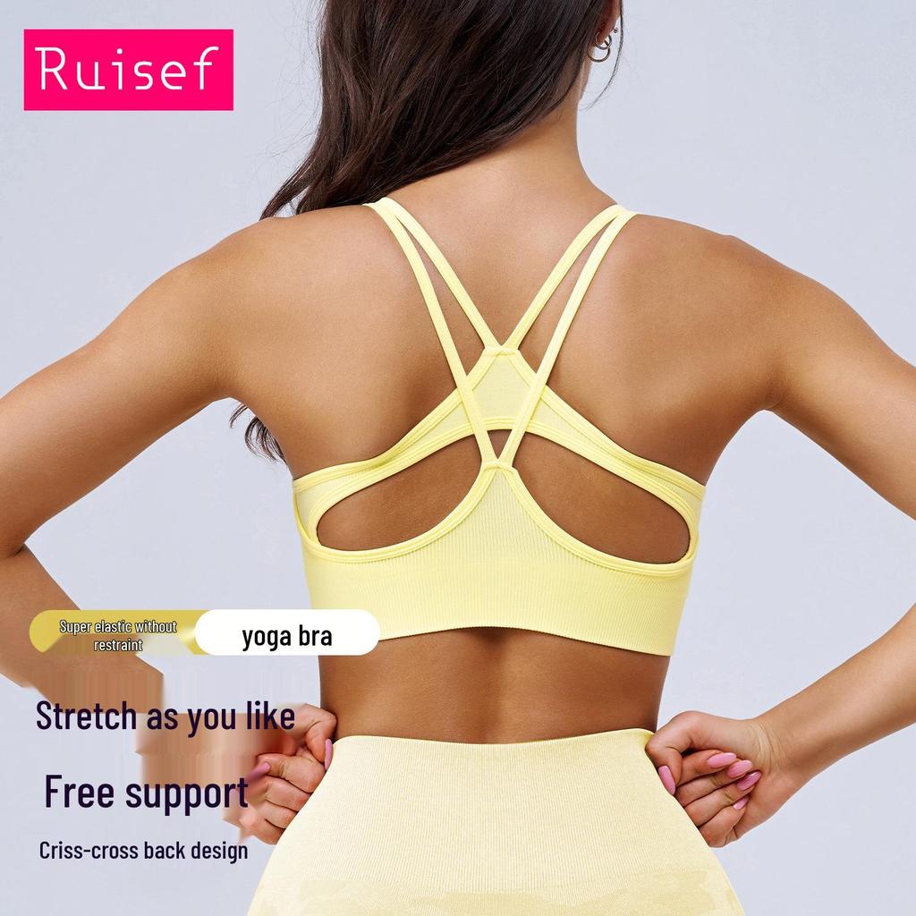 Women's Medium-High Intensity Cross-Border Sports Bra - Shockproof & Supportive for Running and Yoga