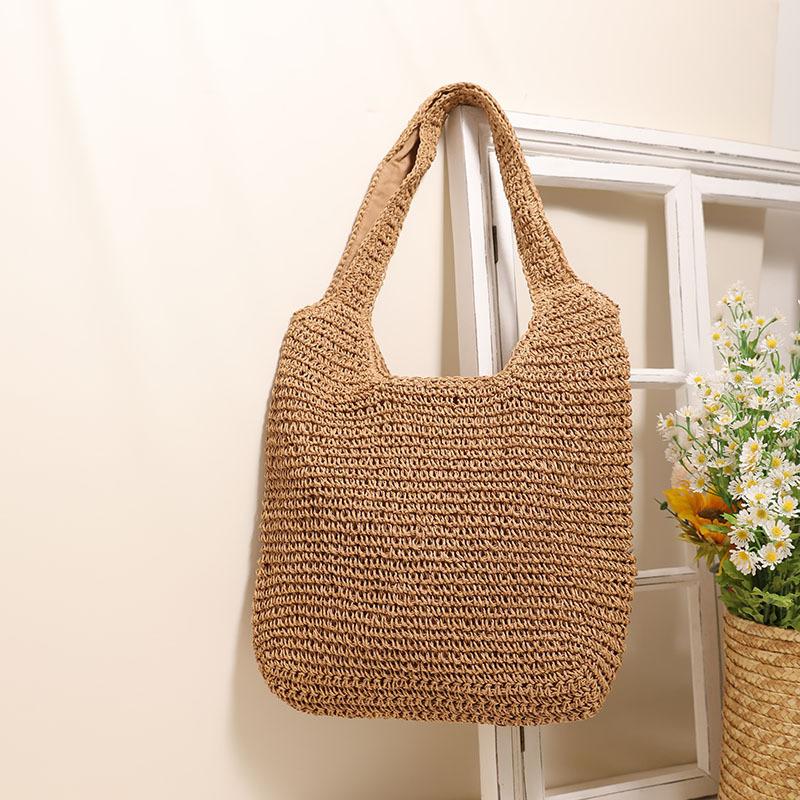 One New Large-capacity Shoulder Straw Woven Bag, Simple Straw Bag Woven Bag, Holiday Beach Bag Casual Women's Bag