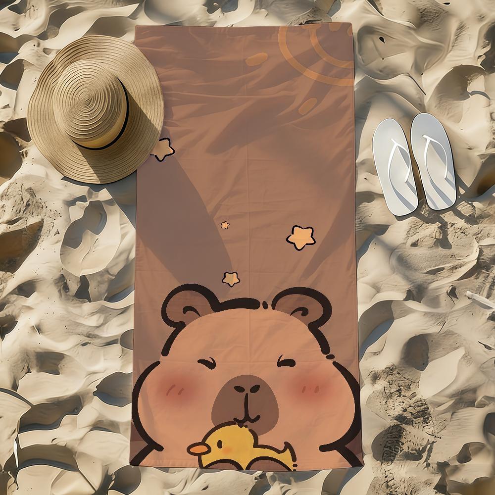 Towel Beach Towel Oversized Art Quick Cartoon Dry Towel Absorbent Soft Swim Capybara Kawaii Cute BeachTowels for Men Women