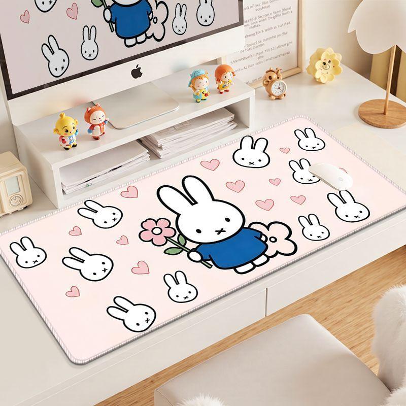 New Arrival Miffy Mouse Pad Cute Cartoon Rabbit Desk Mat Aesthetic Kawaii Computer Accessories for Dorm Bedroom Office Decor
