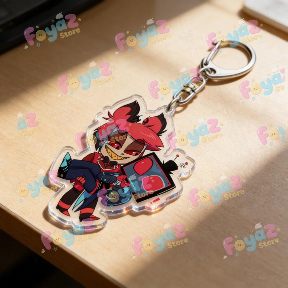 Cool Cartoon Chibi Alastor Vox Keychain Vox Fan Gift Vox Standee