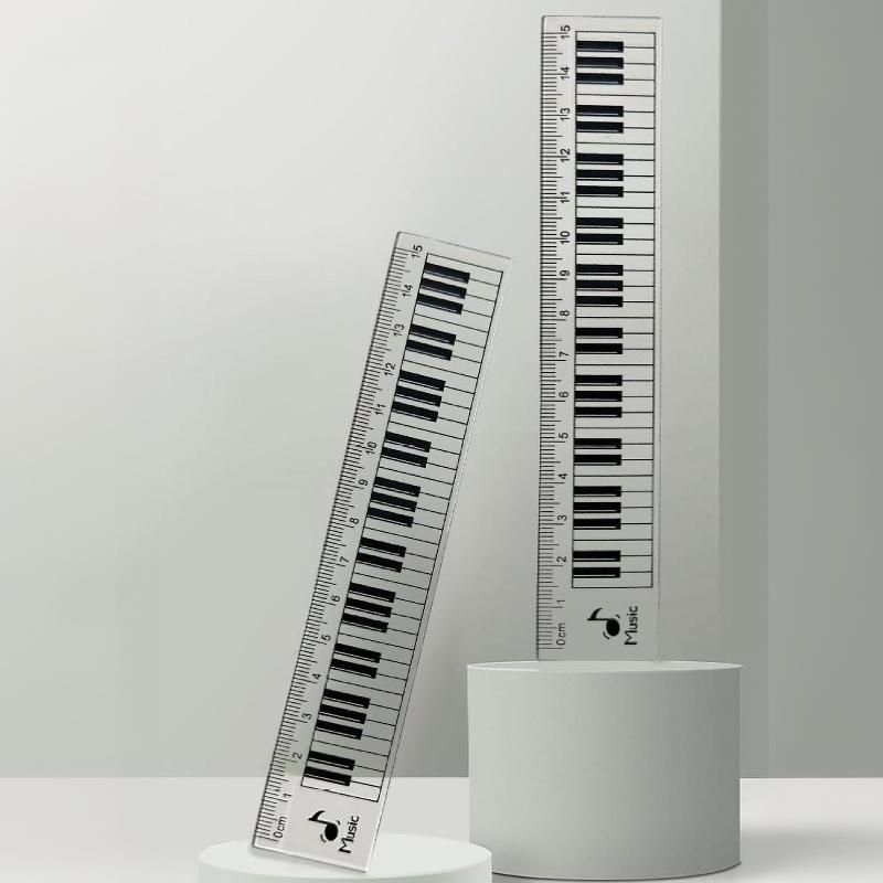 1Pcs Centimeter Scale 15Cm Transparent Ruler Creative Piano Keyboard Rulers Student Back To School Stationery