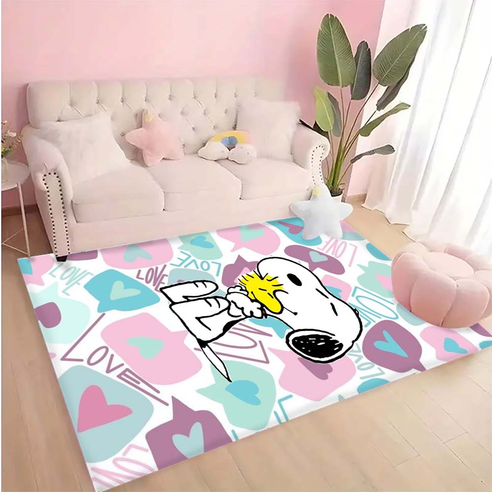 Snoopy Cartoon Print Rug Mat, Decorative Rug for Home, Bedroom, Bedside, Doormat, Bathroom Mat, Gift for Friends and Family.