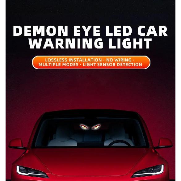 Solar Powered Car Demon Eye LED Neon Light USB Rechargeable Wireless Atmosphere Lamp Breathing Ambient Light for Vehicle Decor Neon Lights 4