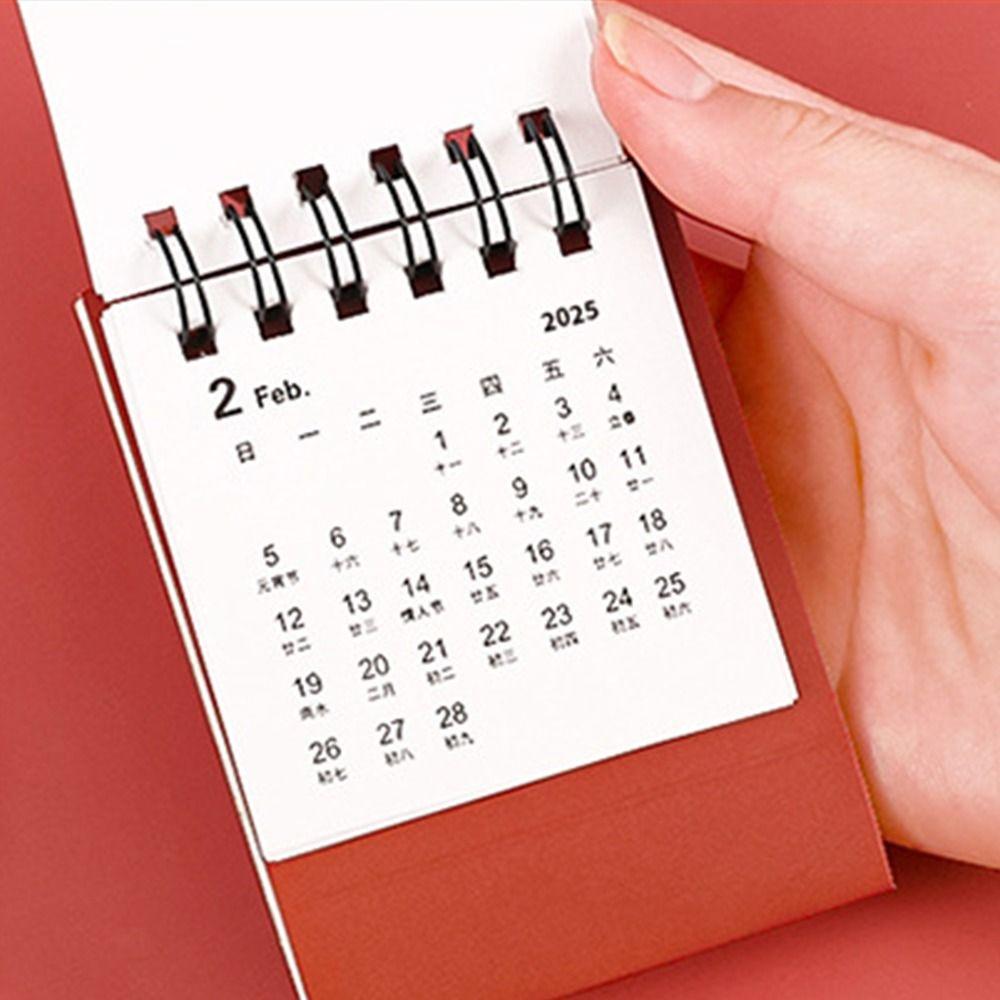 Creative Mini Desk Calendar Thick Paper Monthly Planner 2024-2025 Calendar  Desk Decoration