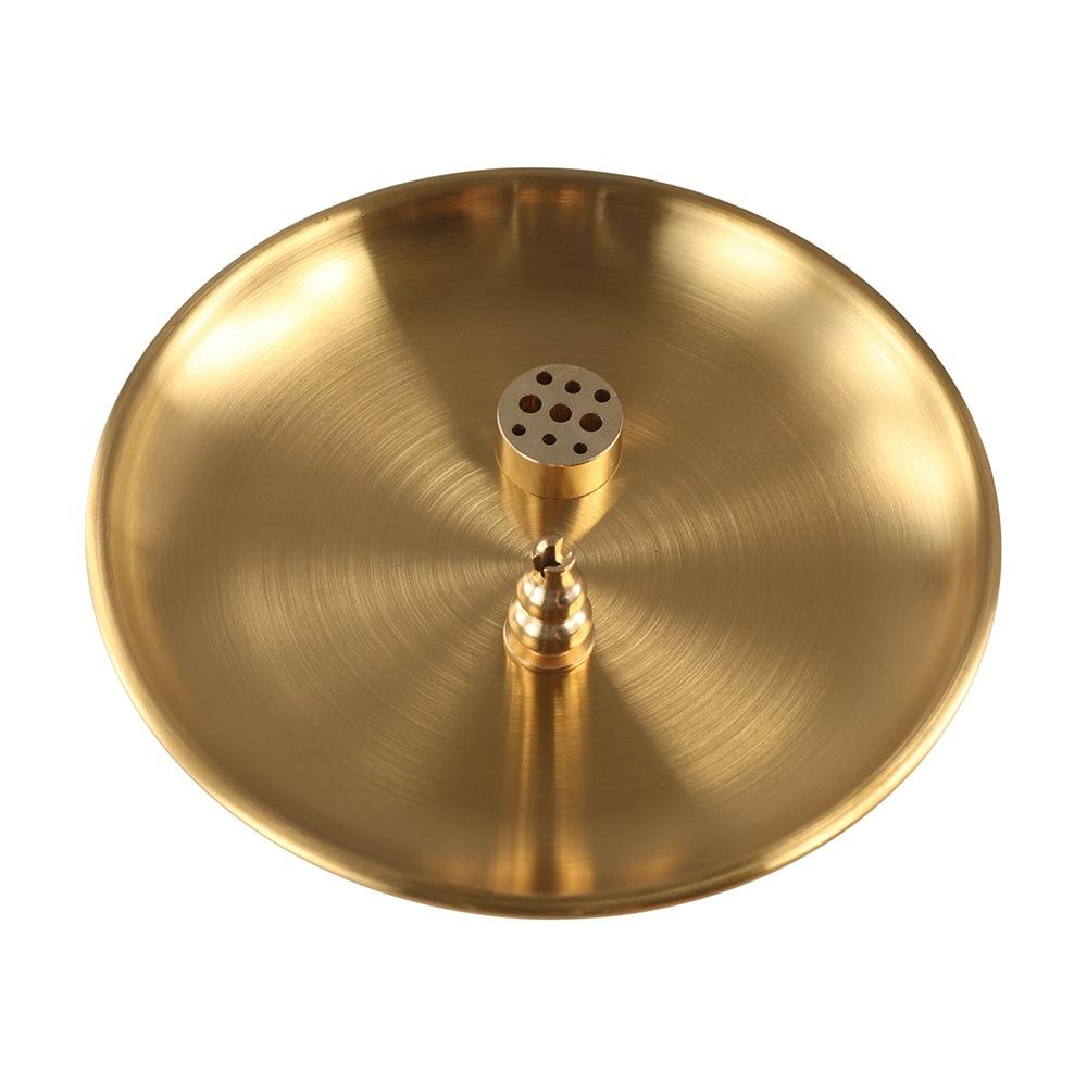 

Brass Brass Incense Tray Handmade Coils Base Holder Nine-hole Incennse Insert Teahouse 6