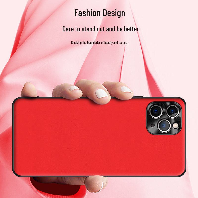 Protective liquid leather case for Apple 11 Pro Max. Anti-fall, sleek design. Ships as one piece.