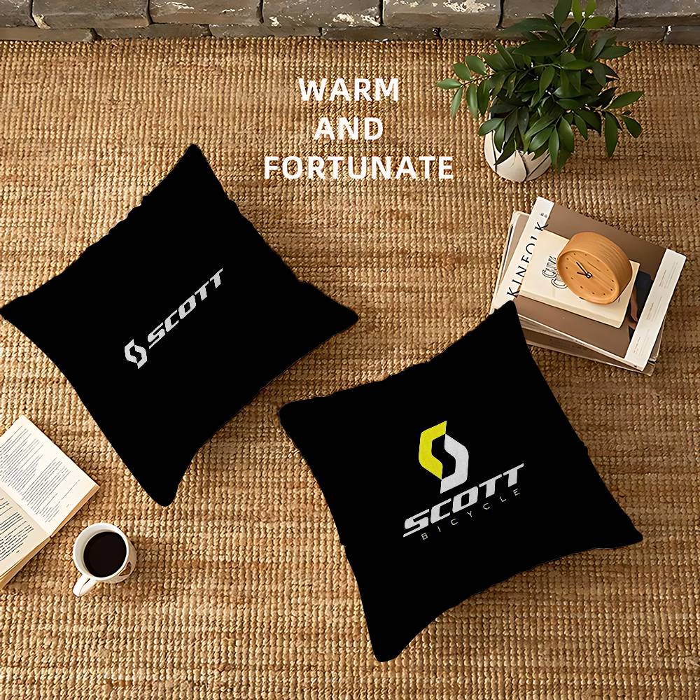 S-Scotts Bike Logo Pillow Cover For Bedroom Room And Living Room Sofa Decorative Cushion Cover