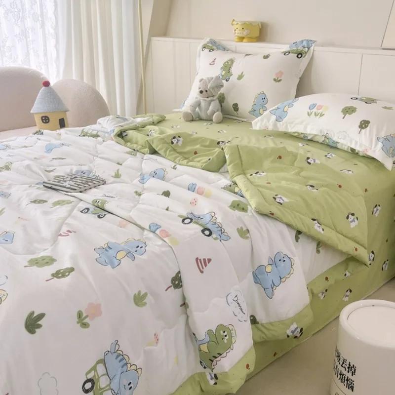

2025 new super soft class A cloud cotton glutinous cotton cloud washed cotton summer quilt four-piece set summer thin quilt 150X200cm 1pcs