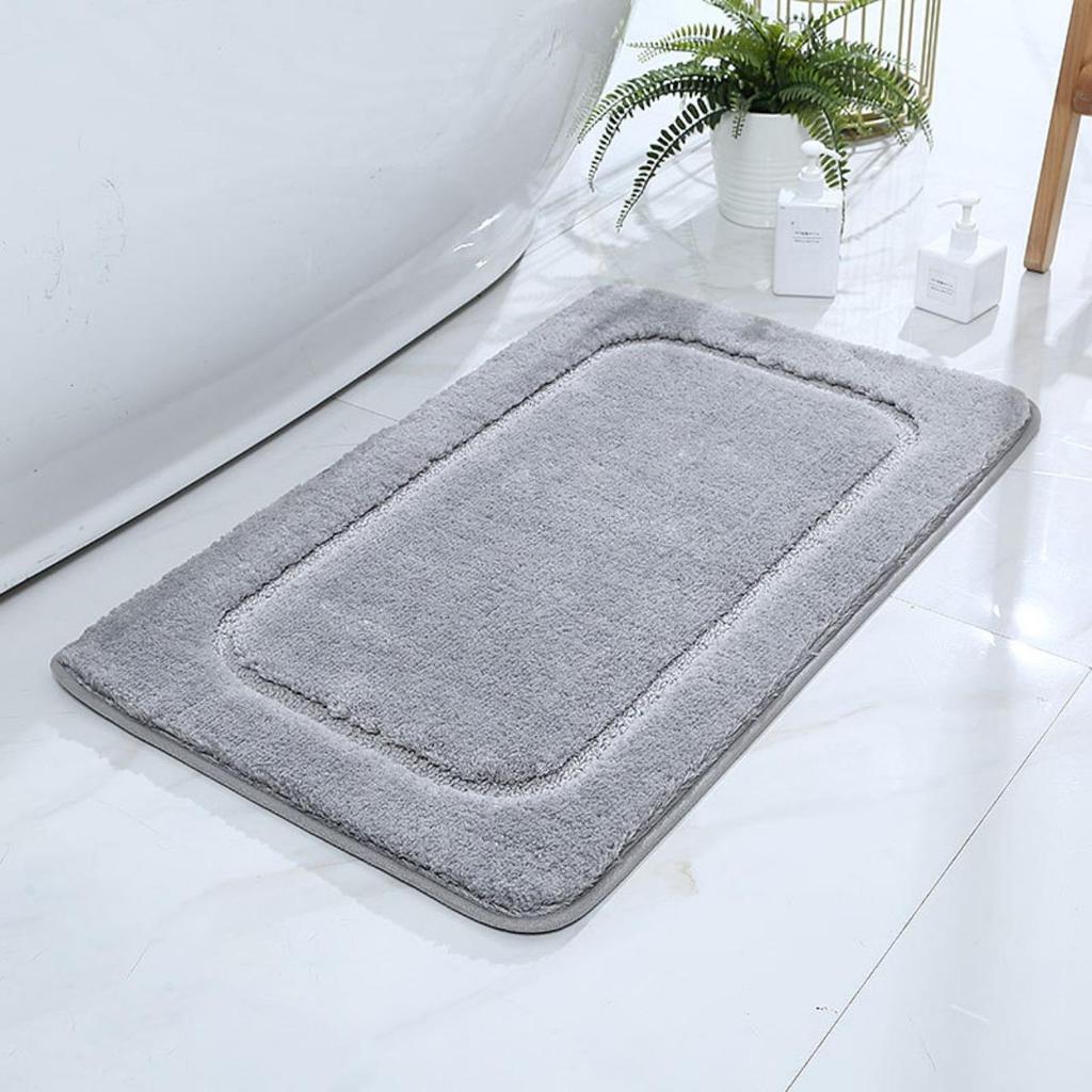 Tapete de veludo para banheiro, espessamento de cashmere, tapete antiderrapante para banheira, piso lateral, capacho para porta de chuveiro, espuma de memória, almofada 3D