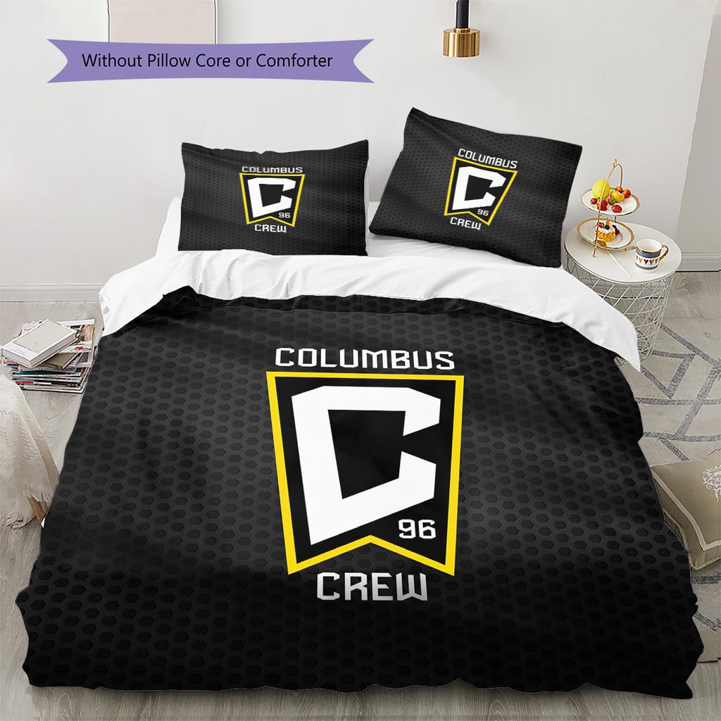Columbus Crew  Pattern Bedding Quilt Set  Home Decoration  Gift (1 * Duvet Cover + 2 * Pillowcase  Without Core)