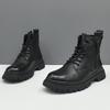Leather Martin Boots Black Casual Leather Boots High Top Trendy Shoes Casual Shoes