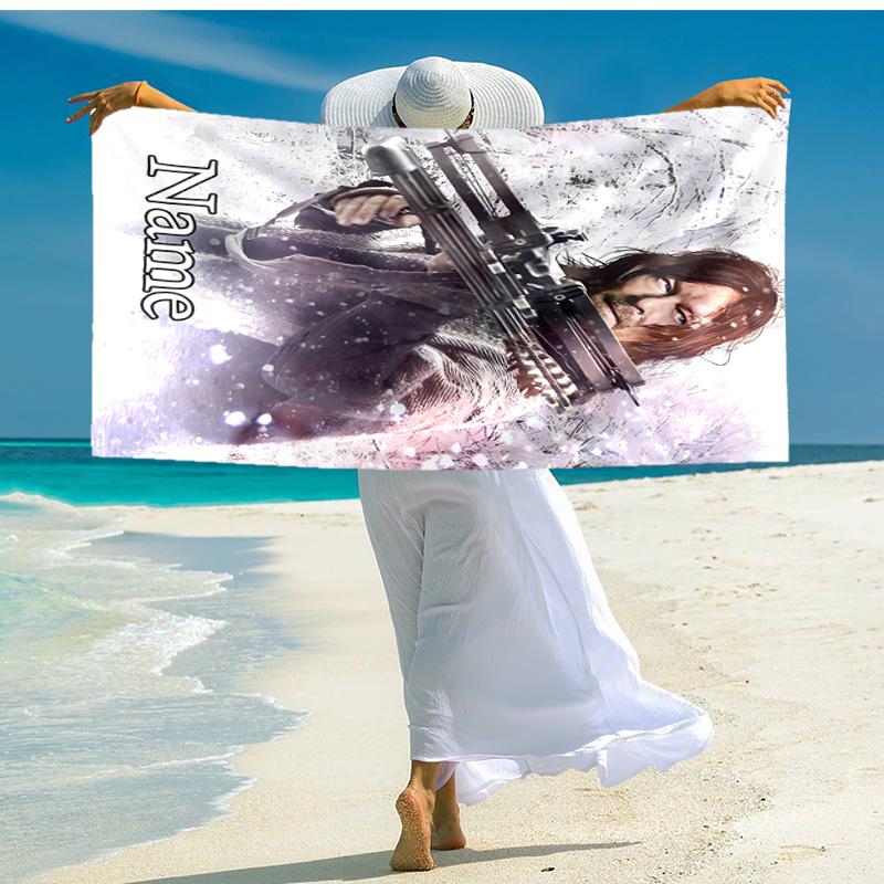 Personalized customized proof beach towel with The Walking Dead pattern - soft, absorbent,quick-drying,perfect swimming,camping&bathing