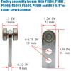 2 Wheel Trolley Assembly Rollers, Two Bearing Trolley Assembly for 1-5/8" Wide and All 1-5/8" or Taller Strut Channel, Trolley Roller Garage Pulley