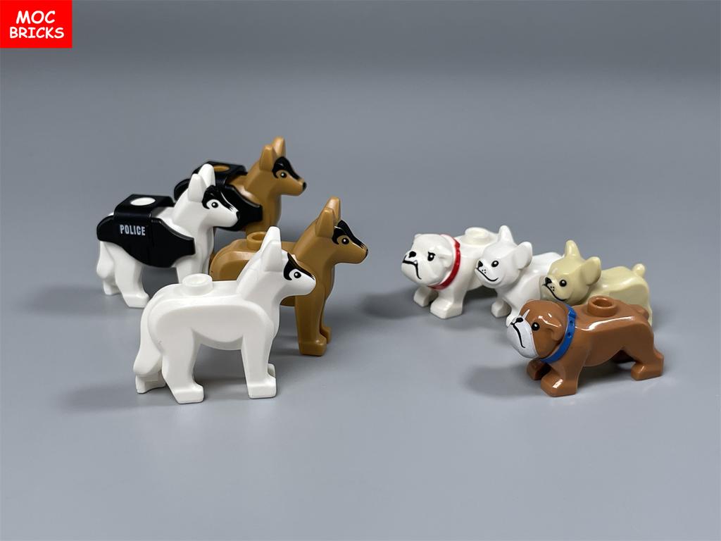 MOC Blocks Little Dog Series Chihuahua French Bulldog Poodle Assembled Construction Bricks Children's Playthings Plastic Material Doll