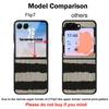 Fashion Striped Duck Heart Case For Samsung Z Flip 8 7 FE 6 5 4 Hybrid Leather Skin Hard PC Bumper Cover For Galaxy Z Flip8 Flip7 Flip6 Flip5