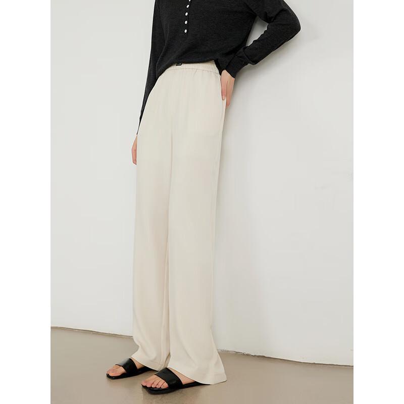 Women's Elastic Waist Wide-Leg Casual Trousers