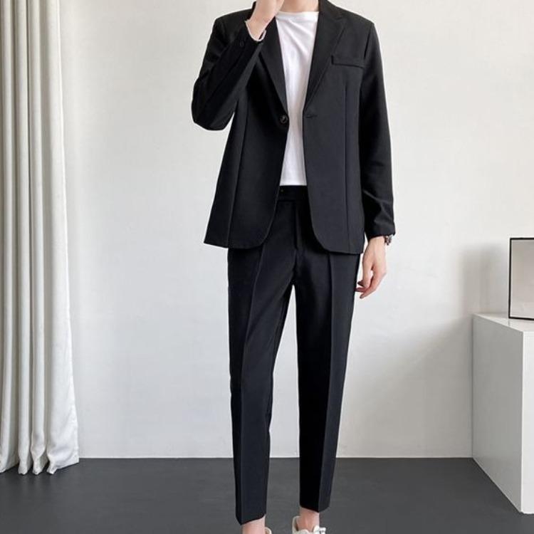 Completo casual da uomo stile coreano vestibilità ampia primavera autunno giacca leggera bella fresca