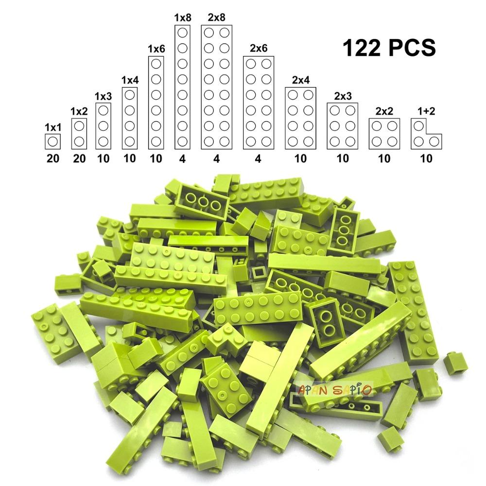 122 bucăți figuri groase cărămizi 12 dimensiuni blocuri de construcție DIY educaționale dimensiuni creative compatibile cu 3001 jucării din plastic pentru copii