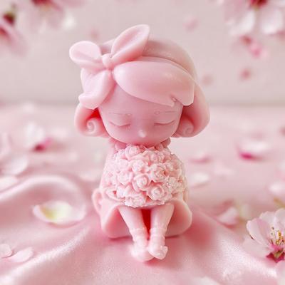 Flower Little Girl Silicone Mold DIY Aroma Candle Gypsum Resin Ornament Molds Handmade Soap Candle Making Supplies