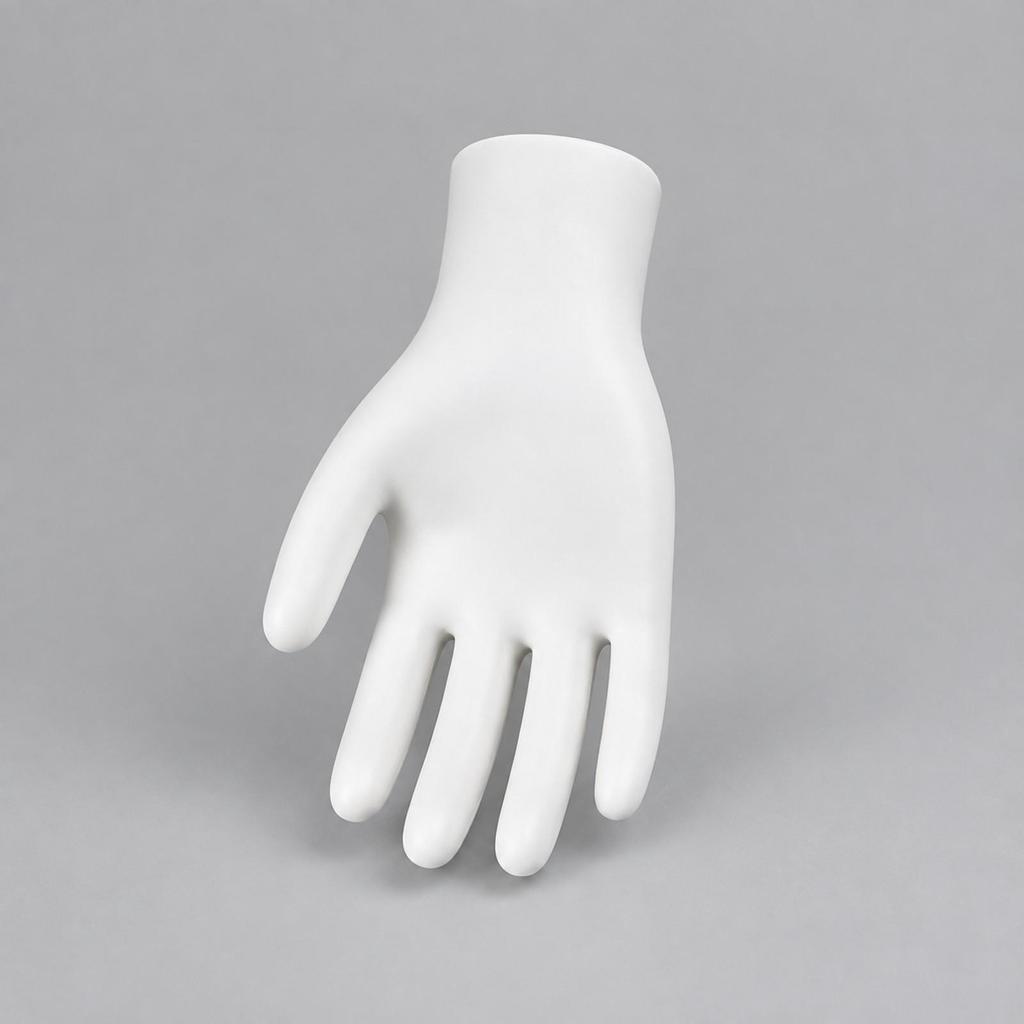 Vergrößerter Handumriss mit erweitertem Handgelenk Realistisches männliches Handmodell Authentische Handschuh-Auslage für