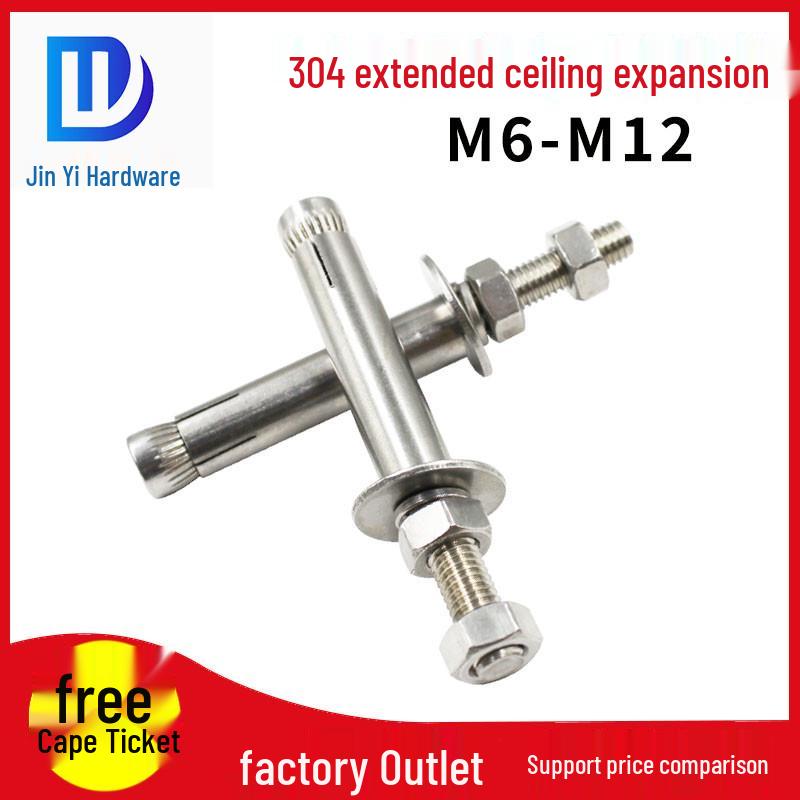 Nerezová ocel 304 Extra dlouhá stropní rozpínací kotva s plně závitovou tyčí