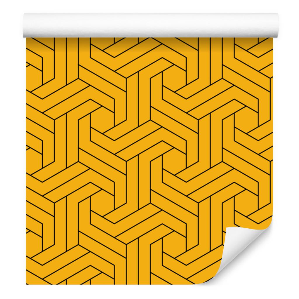 Wallpaper Geometric Pattern Gold for Living Room and Bedroom 50x1000