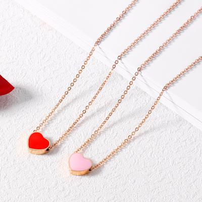 Simple Leisure Heart Shaped Pendant Necklace Women Fashion Elegant Jewelry