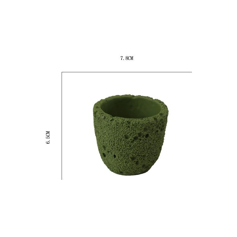 Milk White Creative Volcanic Stone Pattern Cement Succulent Flower Pot Office Home Desktop Decoration Green Plant Flowers