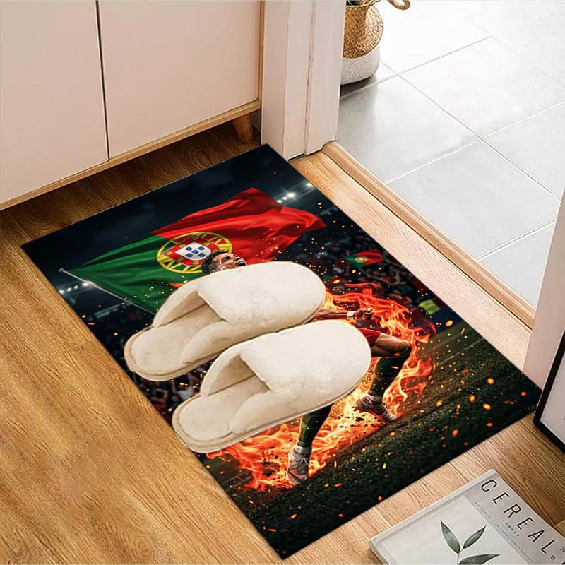 Cristiano Ronaldo Rug Game Carpet, Floor Mat for Bedroom Living Room Entryway Rug, Home Decor Idea Gift for Christmas Birthday