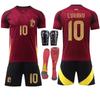 Maglia da calcio casalinga del Belgio Coppa Europa 2024 N.. 7 De Bruyne 10 Lukaku 25 set di maglie multi-libreria