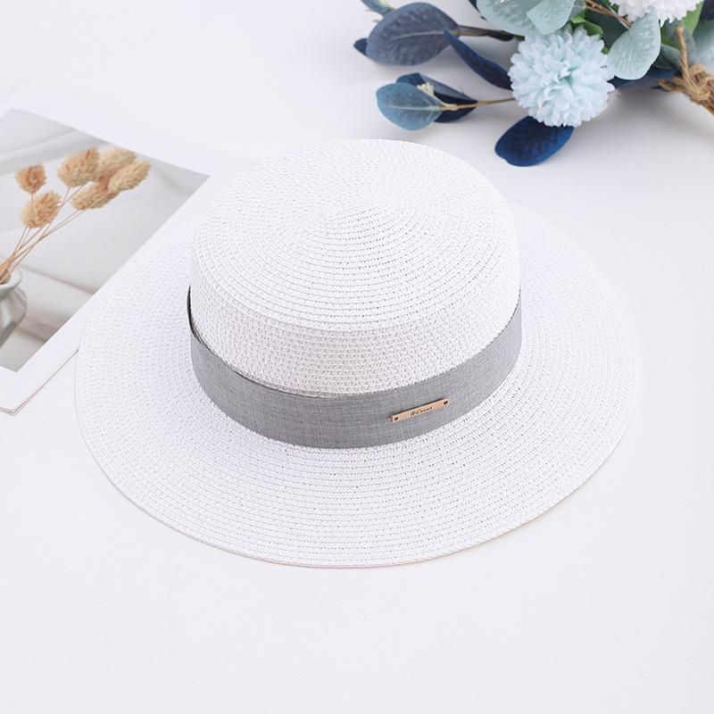 Internet celebrity French retro flat top straw hat summer travel sun hat manufacturer