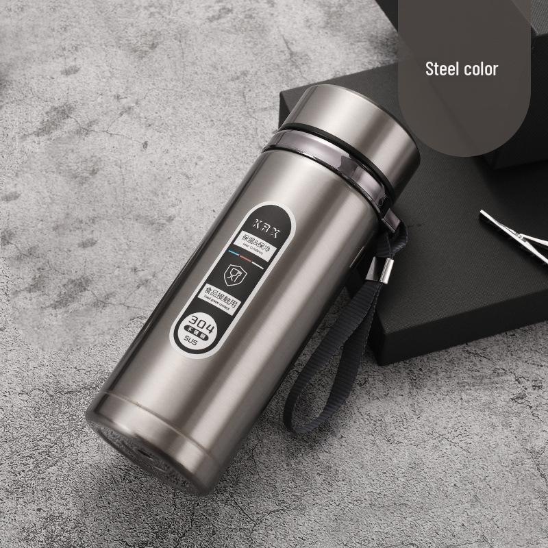Smart Display Large Capacity 304 Stainless Steel Insulated Sports Water Bottle with Lanyard 500ml