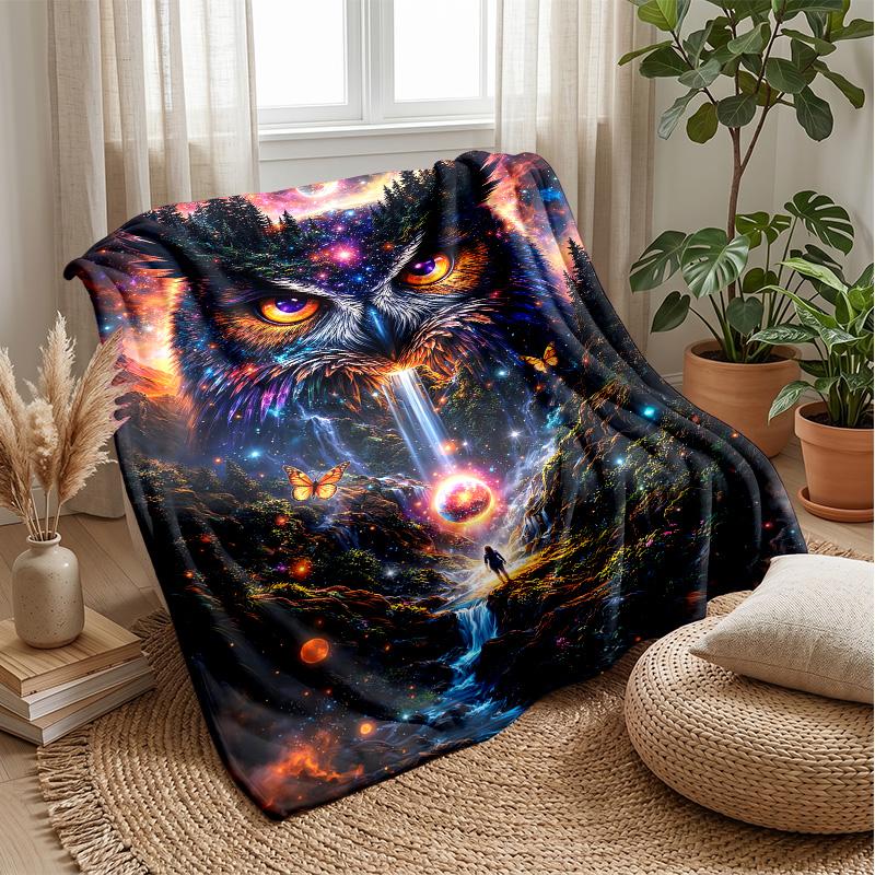 Mystic Forest Animals Theme Blanket Lightweight Warm Flannel Blanket Decorative Throw Blanket for Home Decoration