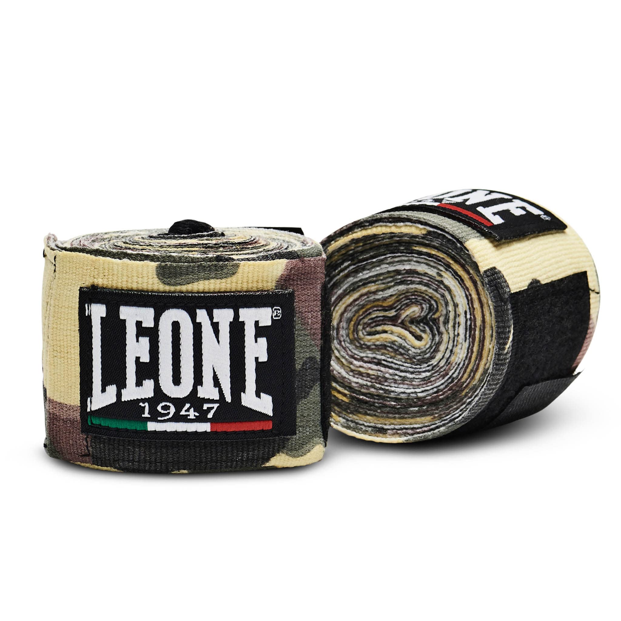 

LEONE 1947 Boxing Bandage Stretchable Type Velcro Fastener Normal Size Camo Green [HAND WRAPS] 3.5m AB705/35CGR [Genuine Product]