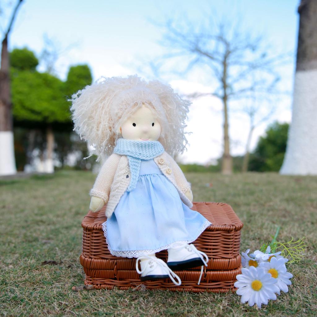 BlissfulPixie Waldorf Doll Handmade Doll Florke Soft Girl Cute Stuffed Animals Best Dolls for Kids - 12"