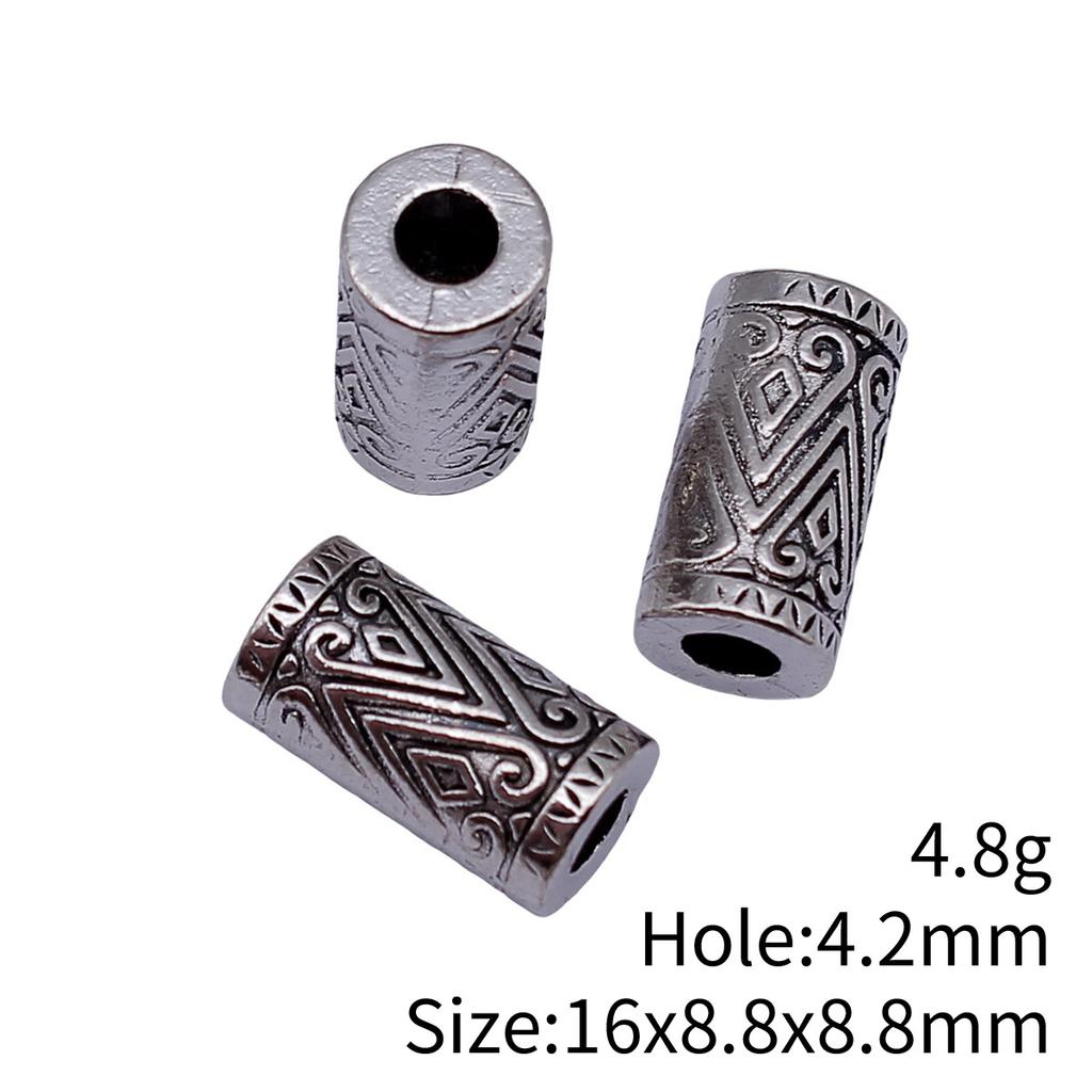 Hammered Texture Tube Spacer Beads Alloy Loose Beads For DIY Bracelet Dreadlocks Hair Braiding Jewelry Making Parts