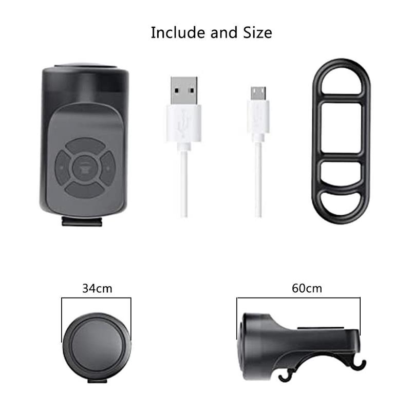 Bike Electronic Loud Horn 120 Db Warning Safety Electric Bicycle Handlebar Alarm Ring Bell USB Charging Cycling Accessories