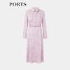 Ports Women's Long Sleeve Printed A-Line Dress