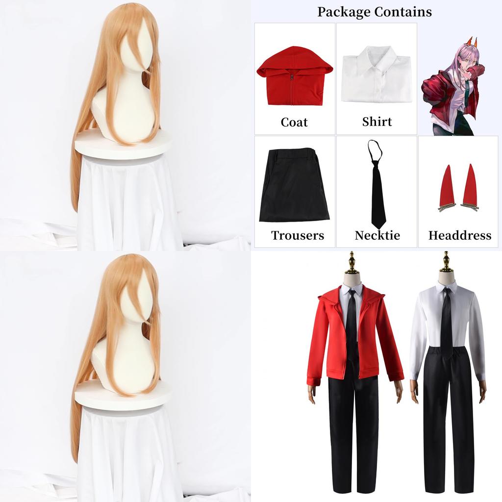 Makima Power Kostüm Und Reze Perücke Perfekt Für Halloween Und Cosplay